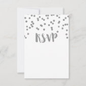 Silver Confetti Wedding RSVP Cards (Rückseite)