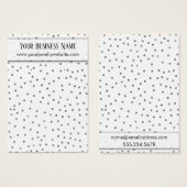 Silver Confetti White Earring Display Card (Vorne & Hinten)
