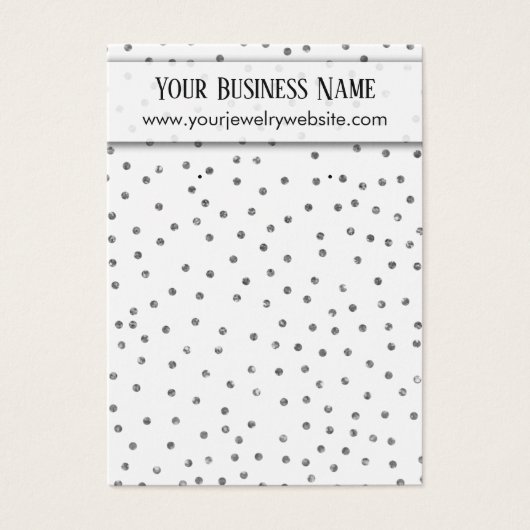 Silver Confetti White Earring Display Card (Vorderseite)