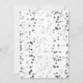 Silver Confetti White Modern und Elegante Wedding Einladung (Rückseite)