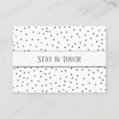 Silver Confetti zum weißen Adressenwechsel Visitenkarte (Rückseite)