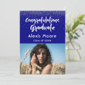 Silver Confetti zur Marine, Foto Grad Ankündigung (Stehend Vorderseite)