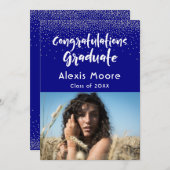 Silver Confetti zur Marine, Foto Grad Ankündigung (Vorne/Hinten)