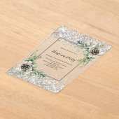 Silver cons grüne Blätter mattiertes Weihnachtsfes Acryleinladungen (Ablage )