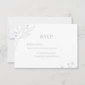 Silver Corner Floral Boho RSVP Karte (Vorderseite)