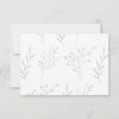 Silver Corner Floral Boho RSVP Karte (Rückseite)