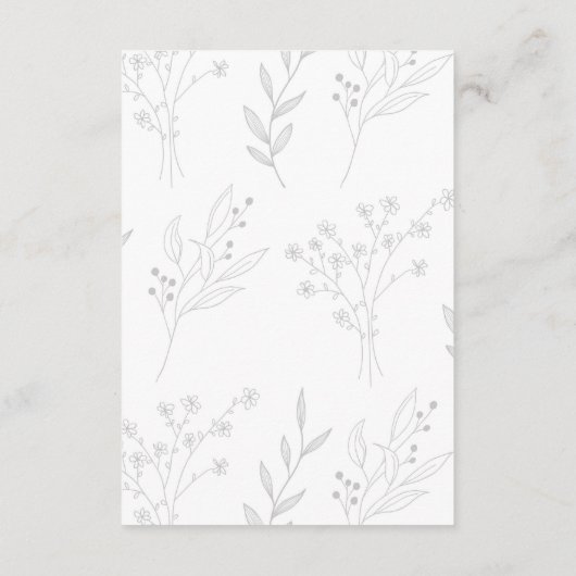Silver Corner Floral Boho Wedding Begleitkarte (Rückseite)