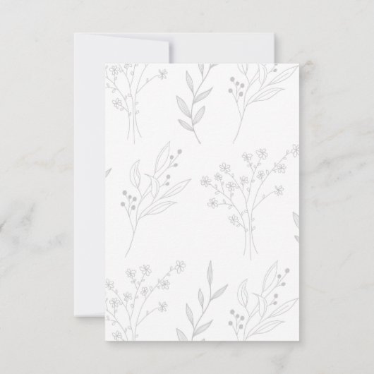 Silver Corner Floral Boho Wedding Dankeskarte (Rückseite)