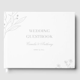 Silver Corner Floral Boho Wedding Gästebuch