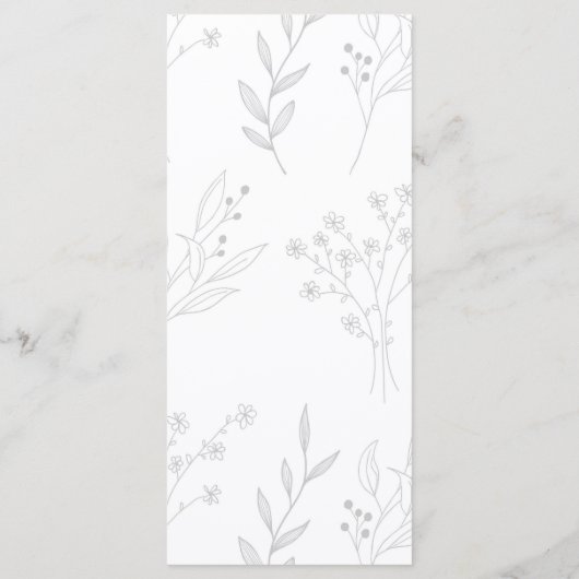 Silver Corner Floral Boho Wedding Menükarte (Rückseite)
