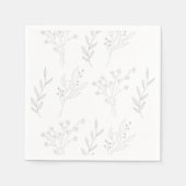 Silver Corner Floral Boho Wedding Serviette (Vorderseite)