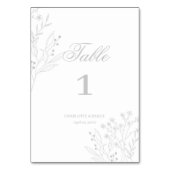 Silver Corner Floral Boho Wedding Tischnummer (Vorderseite)