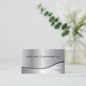 Silver Corporate Attorney Business Card Visitenkarte (Stehend Vorderseite)