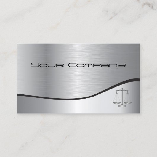 Silver Corporate Attorney Business Card Visitenkarte (Vorderseite)