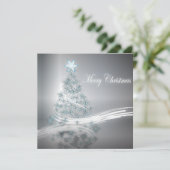 Silver Corporate Christmas Dinner Party Einladung (Stehend Vorderseite)