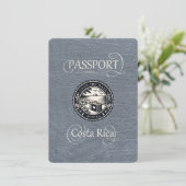Silver Costa Rica Passport Save The Date (Stehend Vorderseite)
