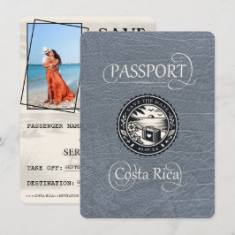 Silver Costa Rica Passport Save The Date