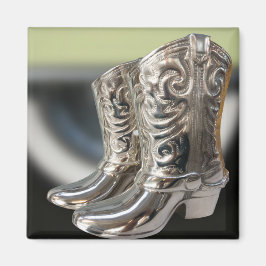 Silver Cowboy Stiefel Magnet