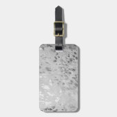 Silver Cowhide Print Metallic Gepäckmarke Gepäckanhänger (Vorderseite vertikal)