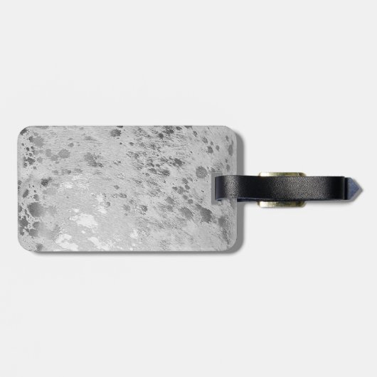 Silver Cowhide Print Metallic Gepäckmarke Gepäckanhänger (Rückseite horizontal)