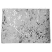 Silver Cowhide Print Metallic Große Geschenktüte (Vorderseite)