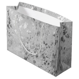 Silver Cowhide Print Metallic Große Geschenktüte