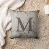 Silver Cowhide Print Metallic Own Initial Letter Kissen (Decke)