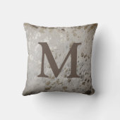 Silver Cowhide Print Metallic Own Initial Letter Kissen (Rückseite)