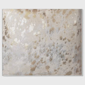 Silver Cowhide Print Metallic Packpapier (Flach)