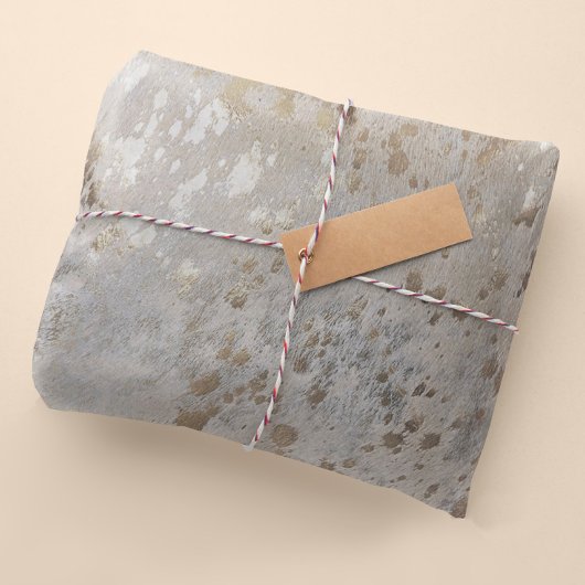 Silver Cowhide Print Metallic Packpapier Seidenpapier