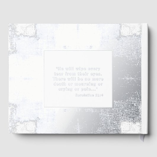 Silver Cream Real Foil Funeral Gästebuch (Rückseite)