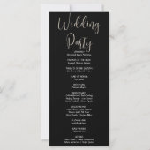 Silver Crescent Moon Black Wedding Programm (Rückseite)