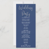 Silver Crescent Moon Dark Blue Wedding Program (Rückseite)