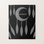 Silver Crescent Moon Feathers Thunder_Cove Puzzle (Vertikal)