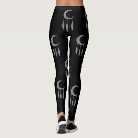 Silver Crescent Moon Federn Thunder_Cove Leggings (Rückseite)