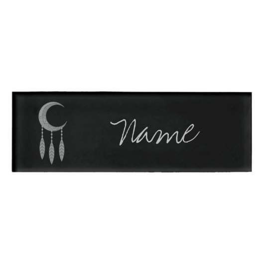 Silver Crescent Moon Federn Thunder_Cove Namenschild (Vorderseite)