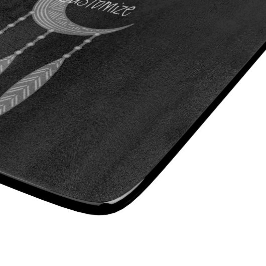 Silver Crescent Moon Federn Thunder_Cove Schneidebrett (Ecke)