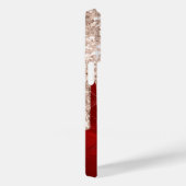 Silver Crimson Glitzer Tropfen auf Red Monogram Case-Mate iPhone Hülle (Rückseite / Rechts)