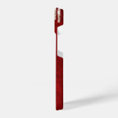 Silver Crimson Glitzer Tropfen auf Red Monogram iPhone Hülle (Linke Seite)