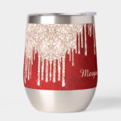 Silver Crimson Red Glitzer Tropfens Monogram (Links)