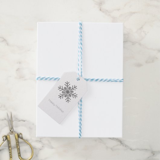 Silver Crinkle Winter Wonderland Snowflake Elegant Geschenkanhänger (Mit Garn)