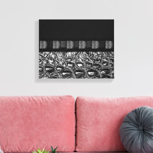 Silver Crocodile Textur Leinwanddruck (Insitu (Wohnzimmer))