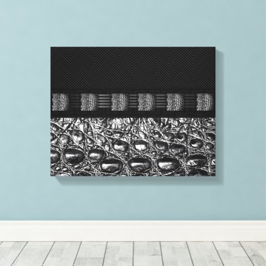 Silver Crocodile Textur Leinwanddruck (Insitu (Holzboden))