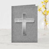 Silver cross Beileid Beileid Beerdigung Karte (Gelbe Blume)