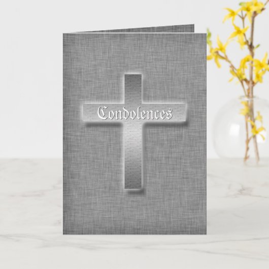 Silver cross Beileid Beileid Beerdigung Karte (Gelbe Blume)