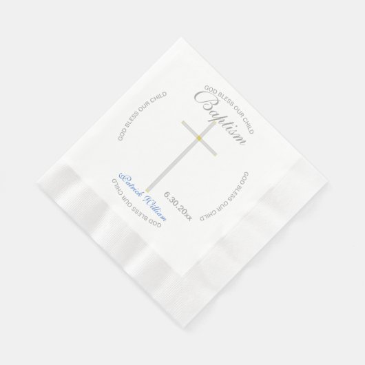 Silver Cross Boy Taufe Blau Serviette (Ecke)