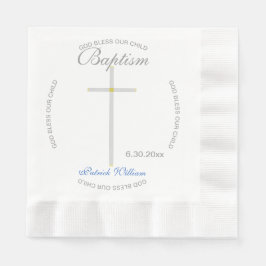 Silver Cross Boy Taufe Blau Serviette