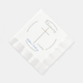 Silver Cross Christening Blue Baby Name Serviette (Ecke)