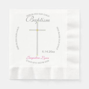 Silver Cross Girl Taufe Rosa Serviette