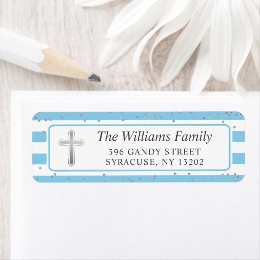 Silver Cross Light Blue Streifen Rücksendeadresse (Insitu)